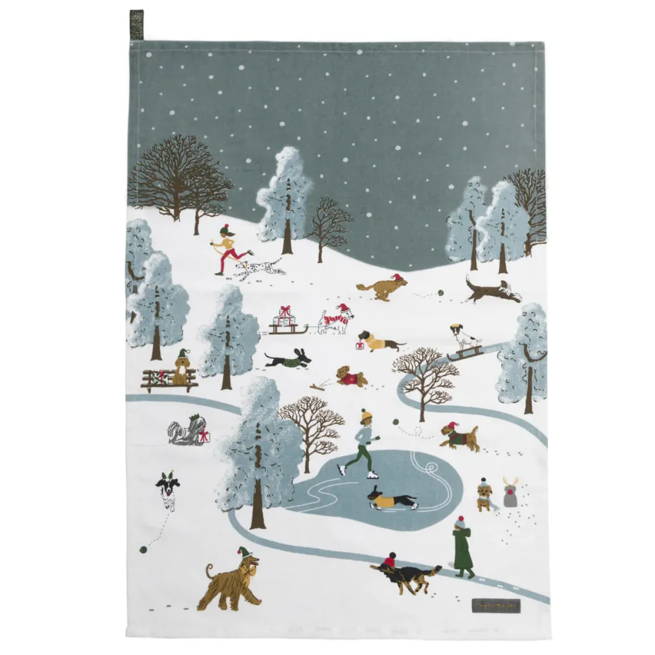 Sophie Allport Christmas|Tea-Christmas Dogs Set of 2 Tea Towels