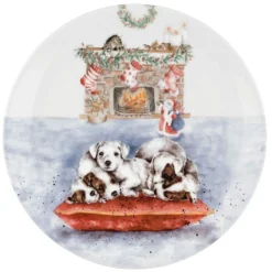 Wrendale Designs Plates-Christmas Eve Dog Bone China 8 inch Plate