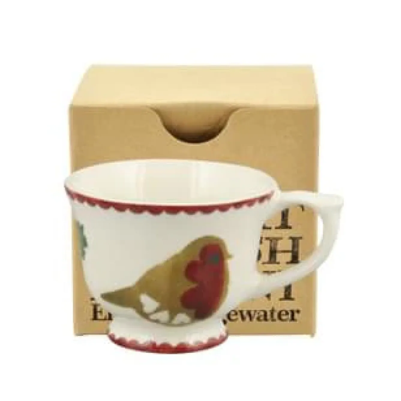 Emma Bridgewater Christmas Decorations-Christmas Joy Robin Tiny Teacup Boxed