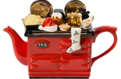 Ceramic Inspirations Tea|Teapots-Christmas Large Aga Teapot - Red