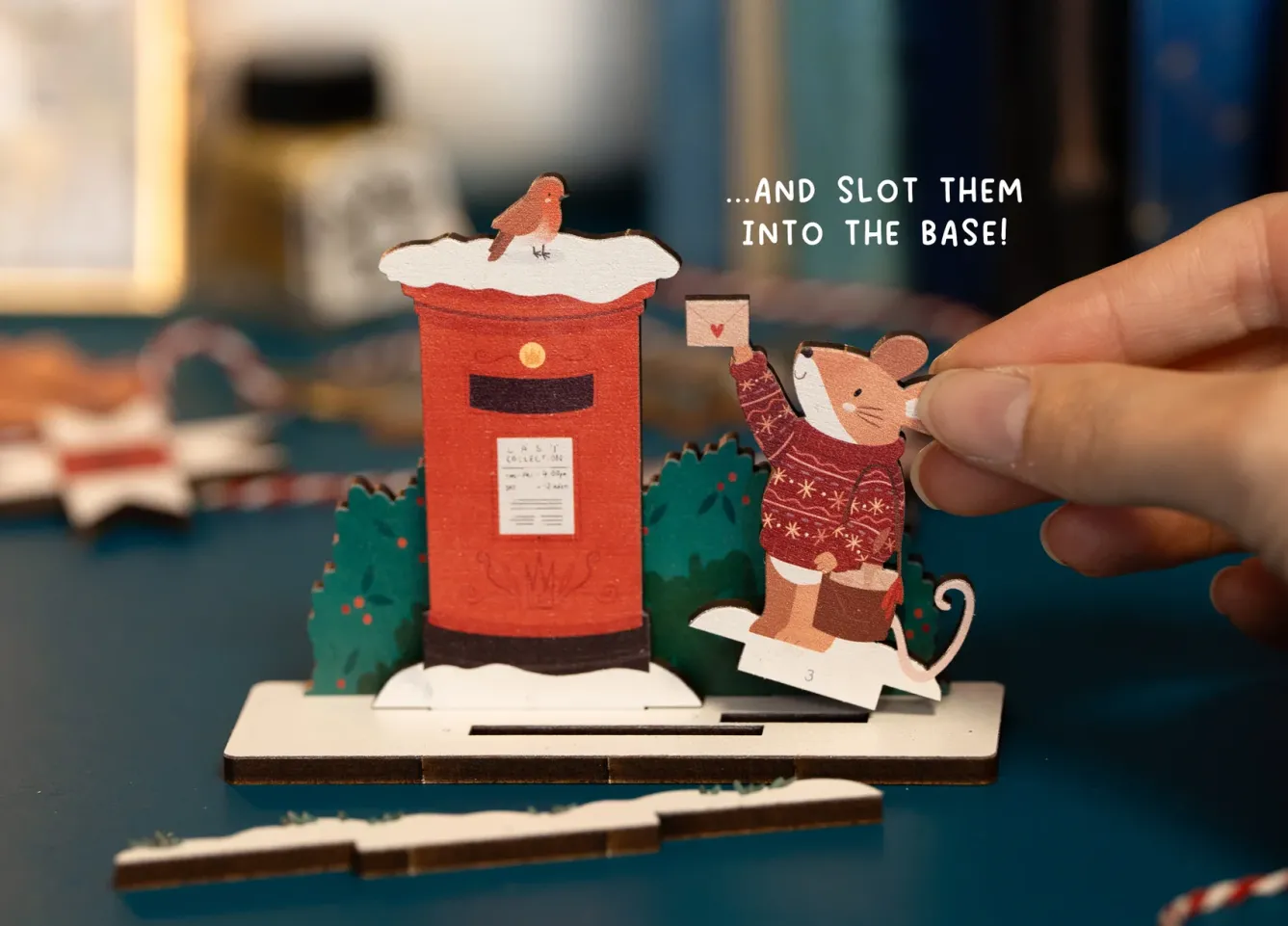 Dapple & Dot Christmas Cards|Christmas-Christmas Postbox Mouse Pop Out Card
