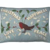 Jan Constantine Seasonal Decor|Pillows & Throws-Christmas Robin Pillow - Duck Egg Blue