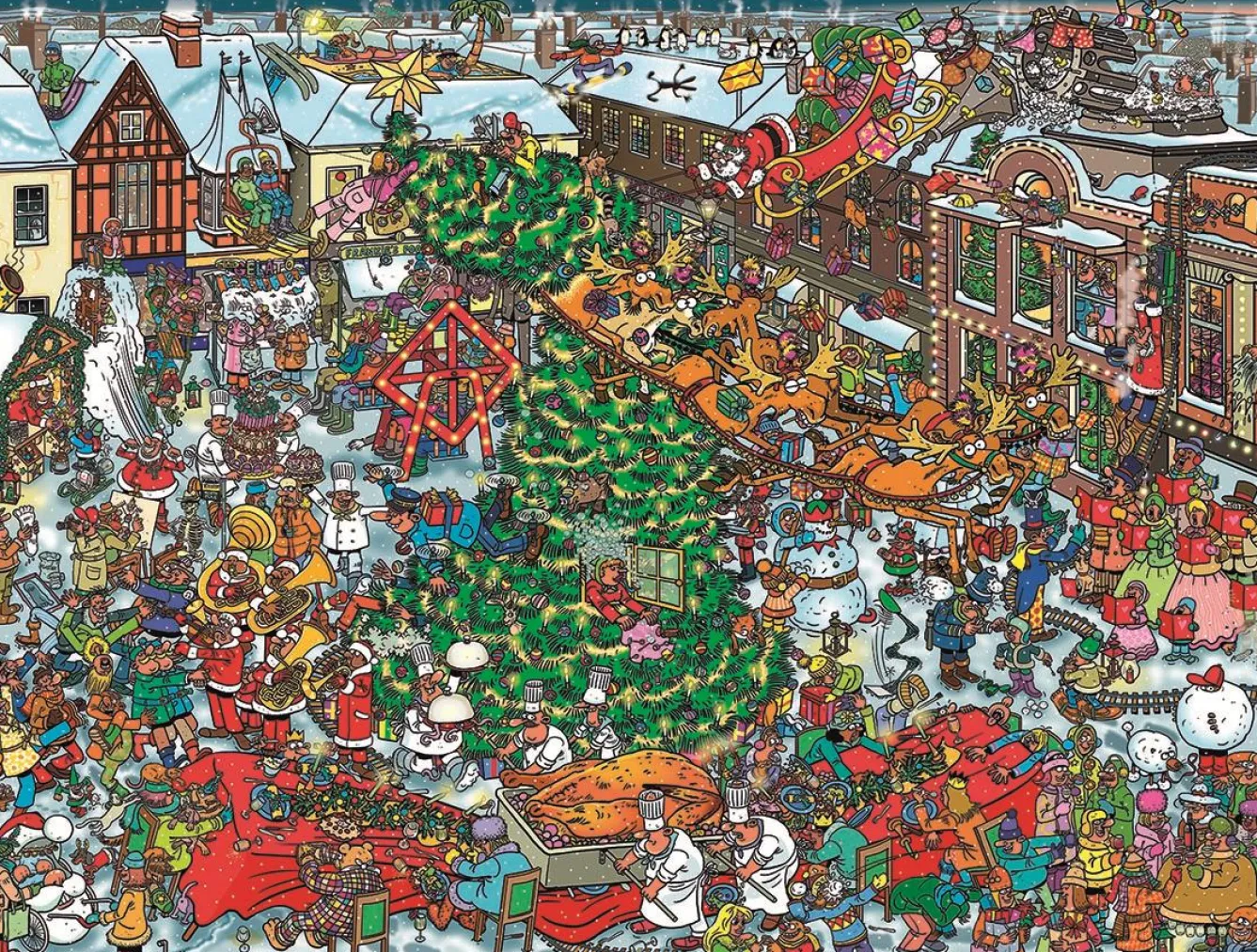 All Jigsaw Puzzles Puzzles-Christmas Street 500 Piece Jigsaw Puzzle