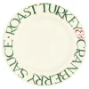 Emma Bridgewater Plates-Christmas Toast Roast Turkey 10 1/2 inch Plate