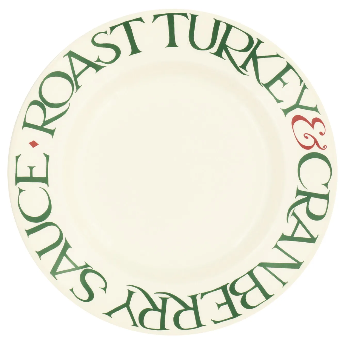 Emma Bridgewater Plates-Christmas Toast Roast Turkey 10 1/2 inch Plate