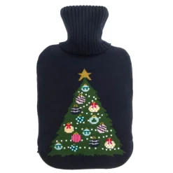 Sophie Allport Seasonal Decor|Pillows & Throws-Christmas Tree Knitted Statement Hot Water Bottle