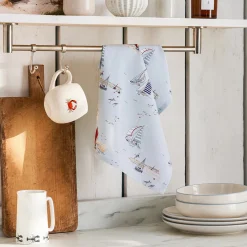Sophie Allport Tea|Tea Towels-Coastal Boats Tea Towel