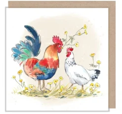 Paper Shed Design Greeting Cards-Cock and Hen Greetings Card