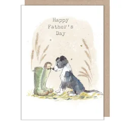 Paper Shed Design Father's Day|Greeting Cards-Collie Dog & Hedgehog Father's Day Greetings Card