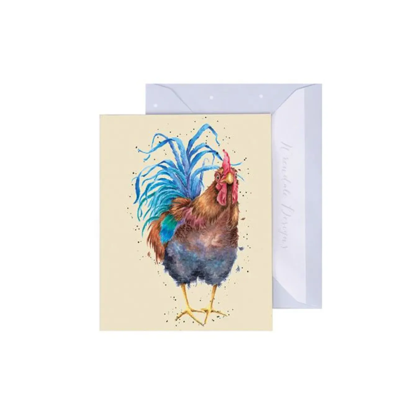 Wrendale Designs Greeting Cards-'Colors of the Rainbow' Cockerel Enclosure Card