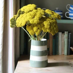 Cornishware Kitchenware-Lighthouse Medium Willow Green Vase