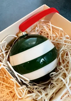 Cornishware Seasonal Decor-Striped Baubles