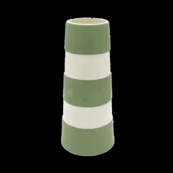 Cornishware Kitchenware-Tall Lighthouse Willow Green Vase
