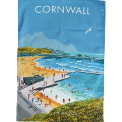 Town Towels Tea|Tea Towels-Cornwall - Bude Sea Pool Tea Towel