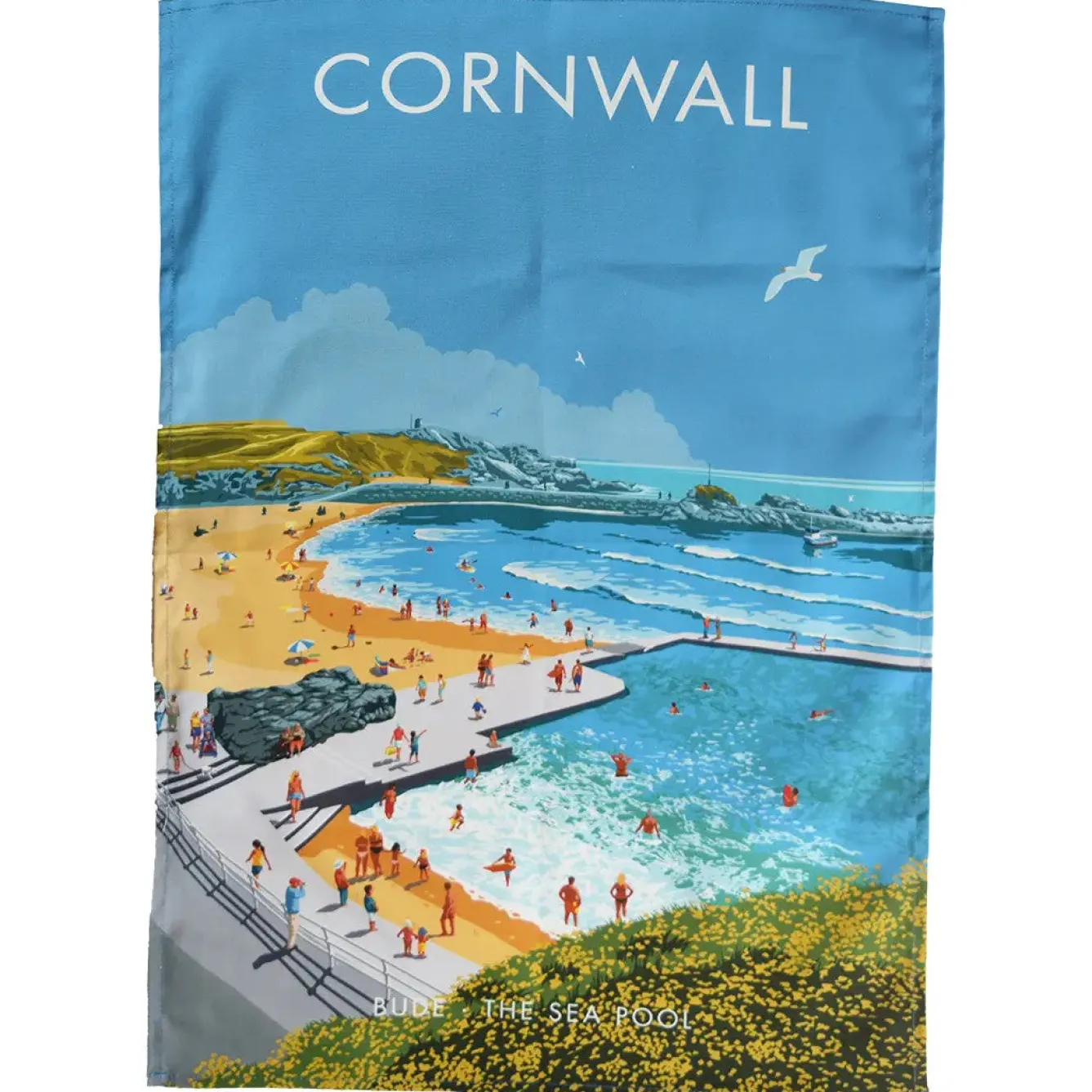 Town Towels Tea|Tea Towels-Cornwall - Bude Sea Pool Tea Towel