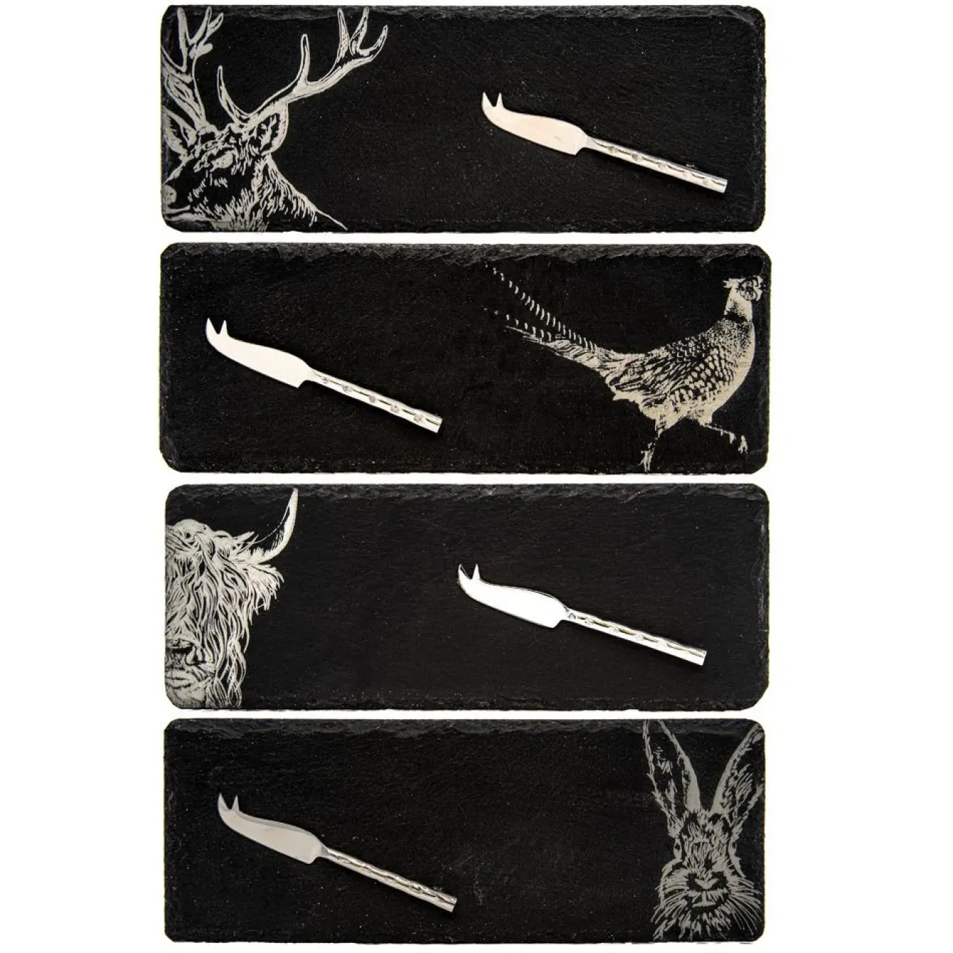 Selbrae Tea|Serving Plates & Boards-Country Animals Mini Cheese Board and Knife Set of 4
