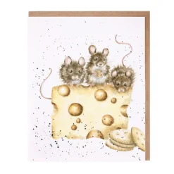 Wrendale Designs Greeting Cards-'Crackers about Cheese' Blank Greetings Card