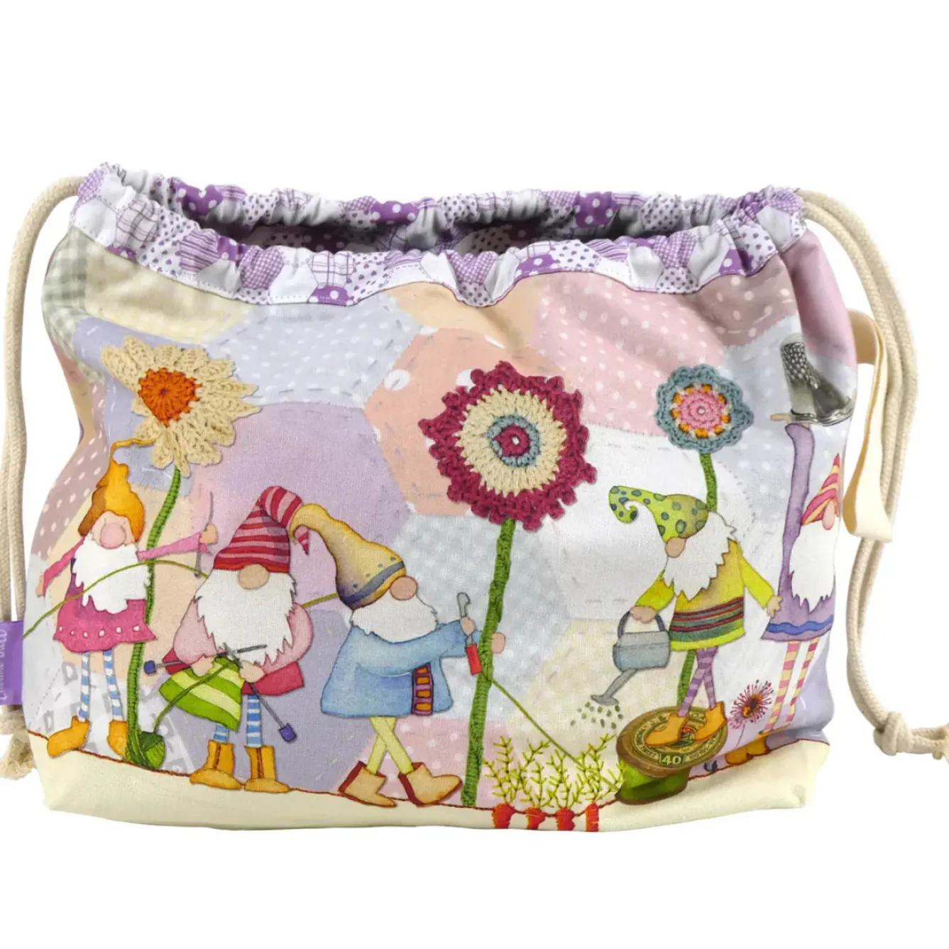 Emma Ball Crafts|Bags-Crafting Gnomes Drawstring Bag