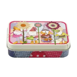 Emma Ball Storage-Crafting Gnomes Hinged Small Rectangular Tin