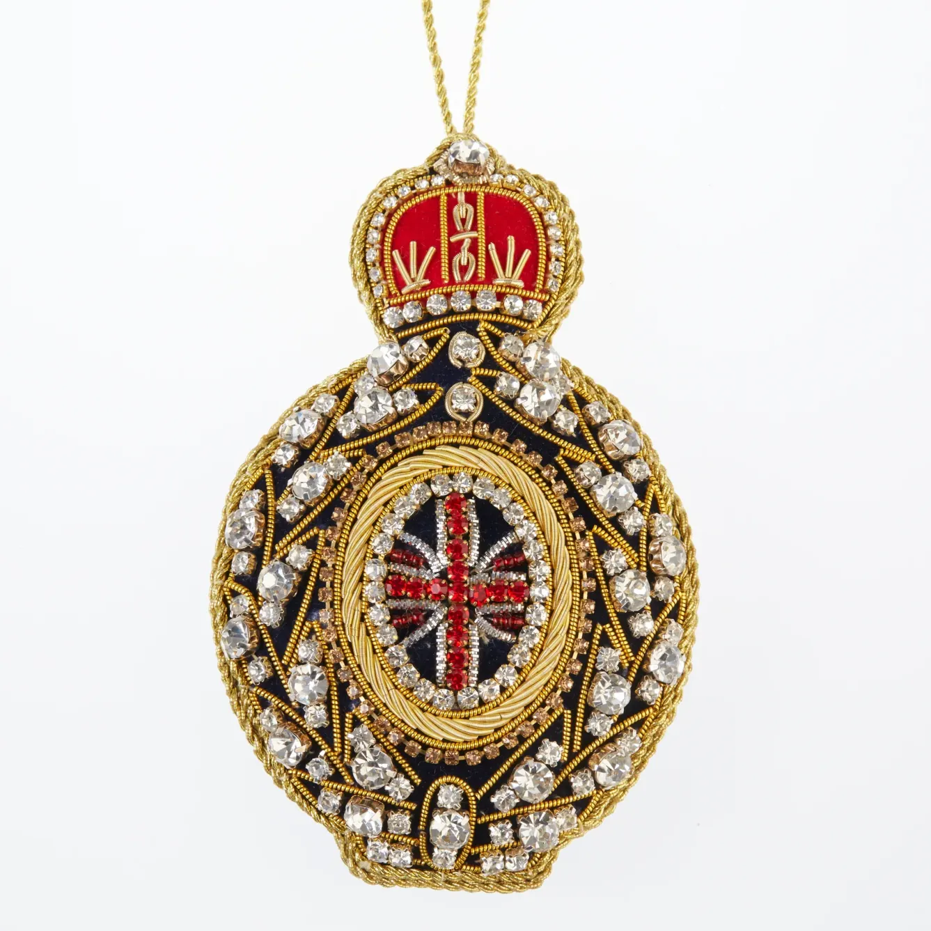 Tinker Tailor Christmas Decorations|Seasonal Decor-Crystal Union Jack Jewel Decoration by London