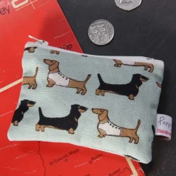 Poppy Treffry Storage|Bags-Dachshund Small Flat Coin Purse
