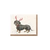 Wrendale Designs Christmas Cards-Dachshund Through the Snow Enclosure Card