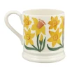 Emma Bridgewater Flowers & Garden-Daffodil Hand-Stamped 1/2 Pint Mug