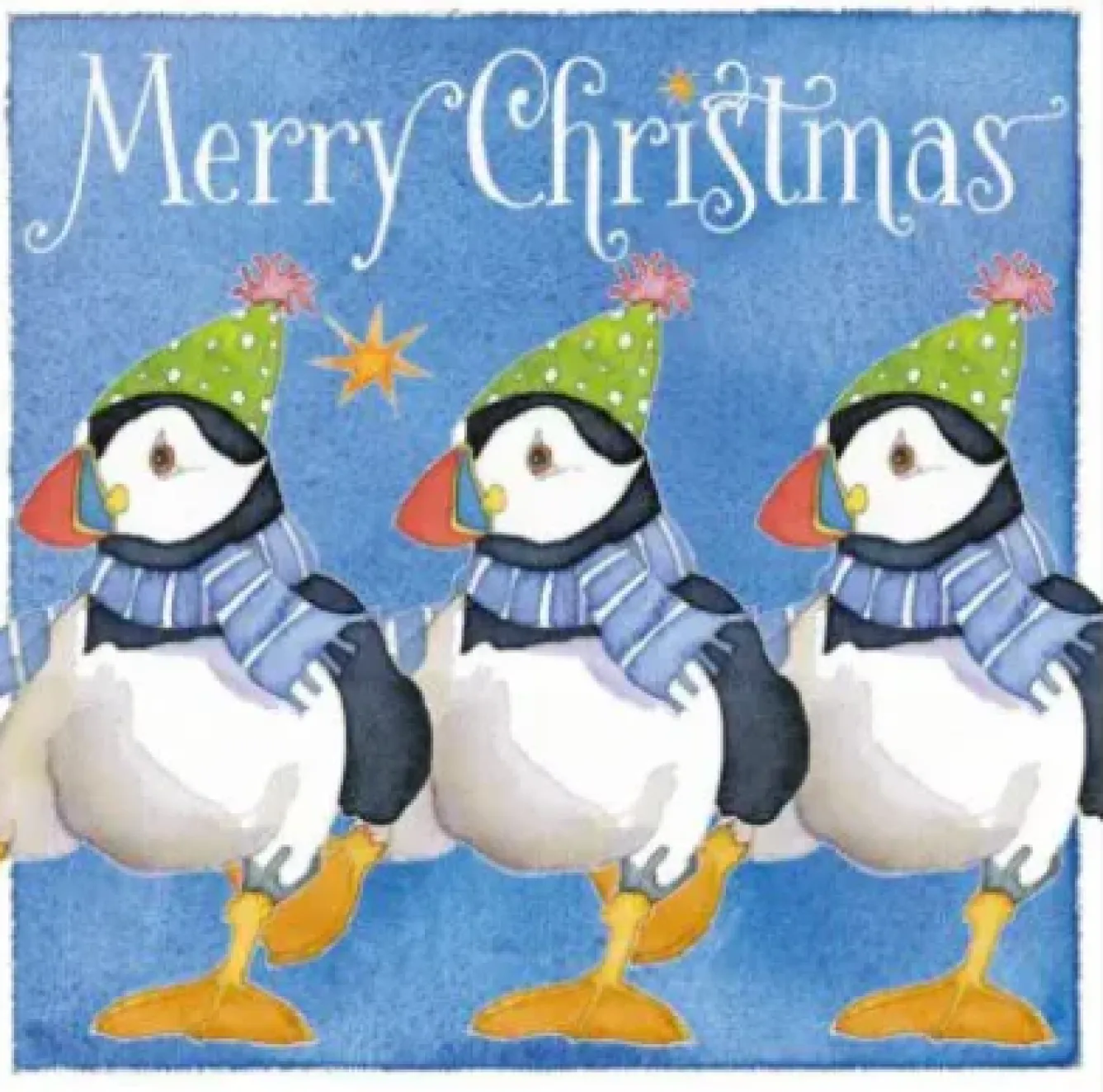 Emma Ball Christmas Cards|Christmas-Dancing Puffins Pack of 6 Christmas Cards