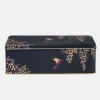 Sara Miller London Novelty-Dark Blue Bird Long Deep Rectangular Tin