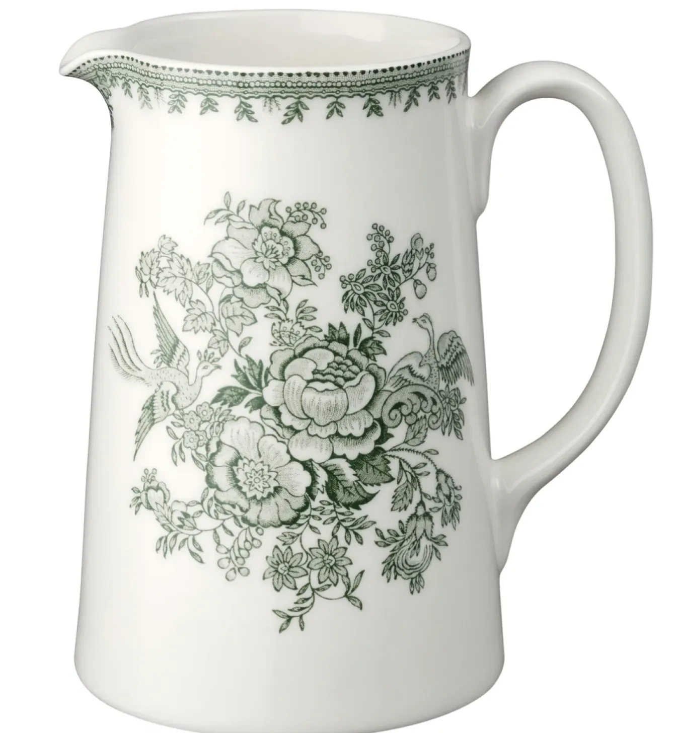 Burleigh Jugs-Dark Green Asiatic Pheasants Large Tankard Jug