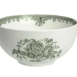 Burleigh Bowls & Dishes-Dark Green Asiatic Pheasants Small Footed Bowl - 6.25in/16cm