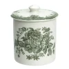 Burleigh Jam Pots-Dark Green Asiatic  Pheasants Covered Jam/Sugar Pot