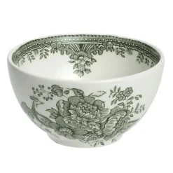 Burleigh Tea|Bowls & Dishes-Dark Green Asiatic Small Sugar Bowl - 3.75in/9.5cm