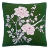 Jan Constantine Pillows & Throws-Deep Green Peony Wool Pillow