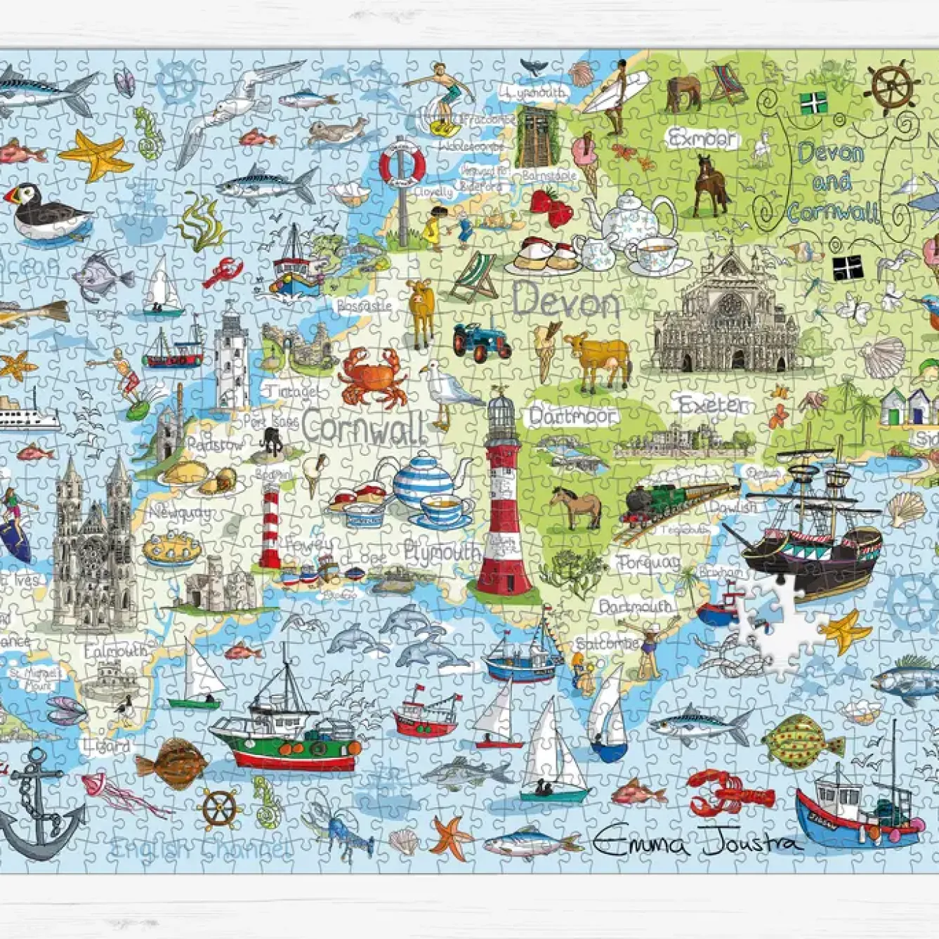 GB Jigsaws Ltd Puzzles-Devon & Cornwall 1000 Piece Jigsaw Puzzle
