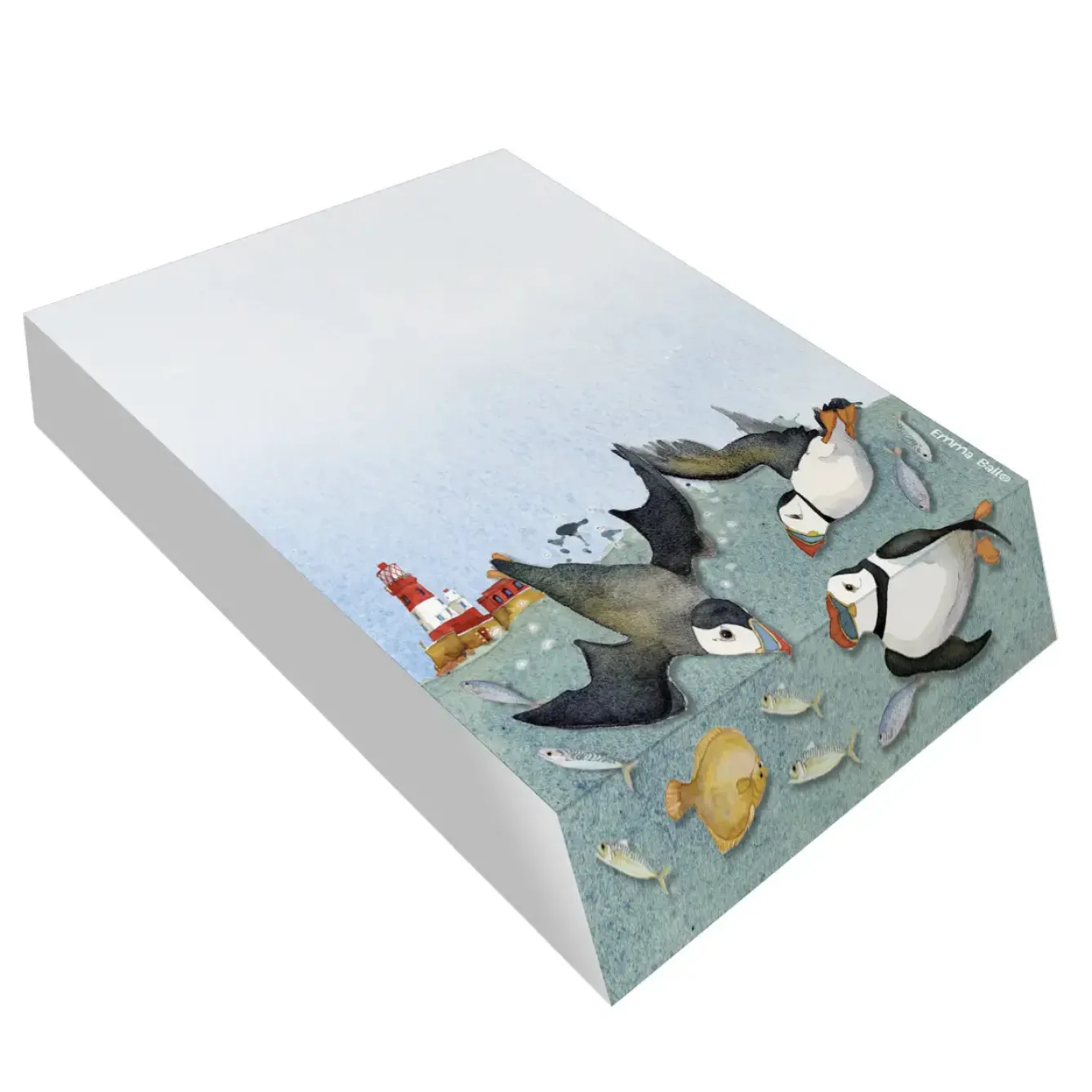 Emma Ball Stationery-Diving Puffins Slant Pad