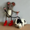 Sew Heart Felt Children-Dog Walker Felt Mouse with Spaniel