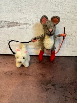 Sew Heart Felt Children-Dog Walker Felt Mouse with Westie