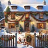 All Jigsaw Puzzles Puzzles-Dogs in a Christmas Cottage Garden 1000 Piece Jigsaw Puzzle