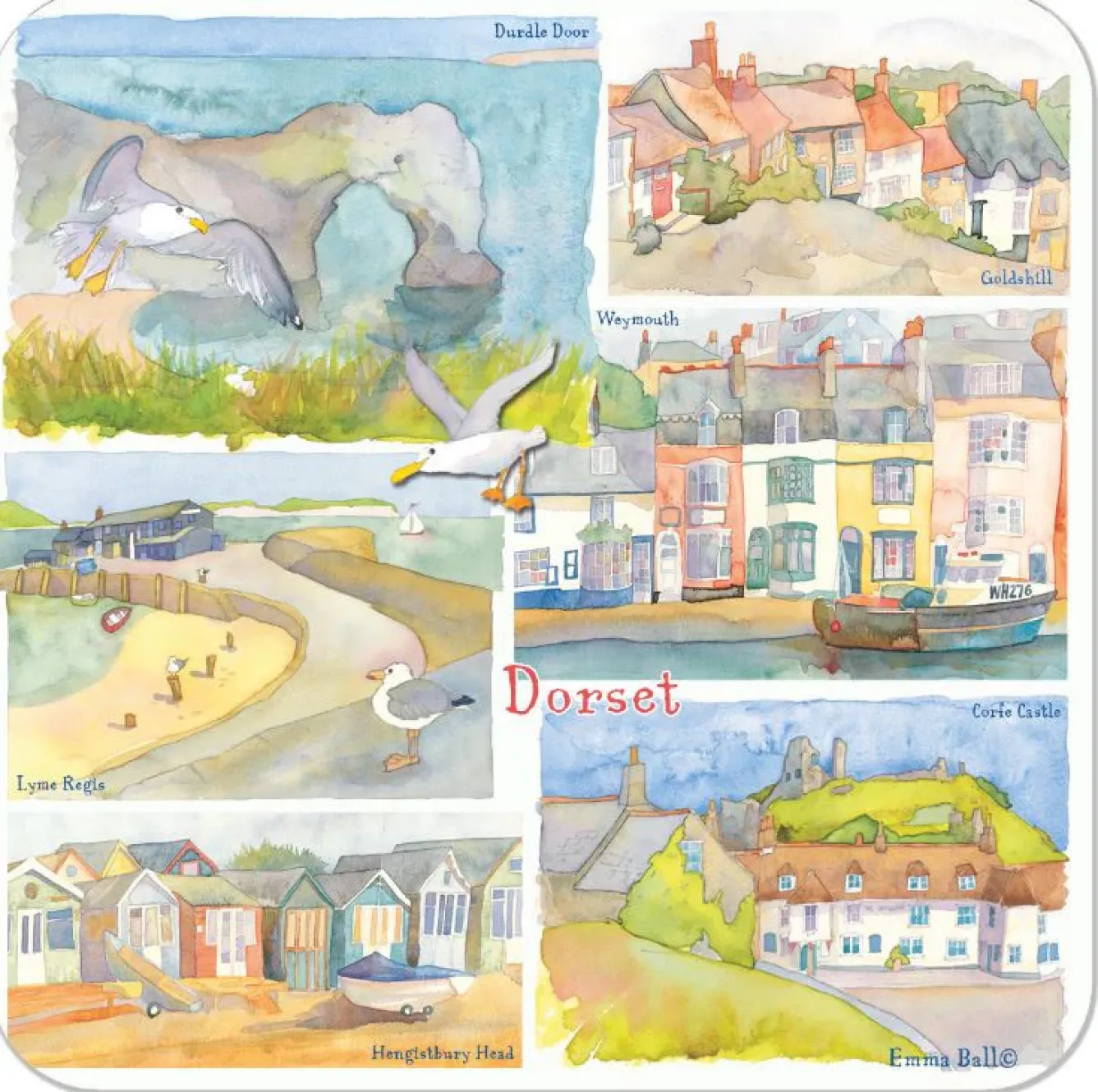 Emma Ball Tea|Coasters-Dorset Coaster