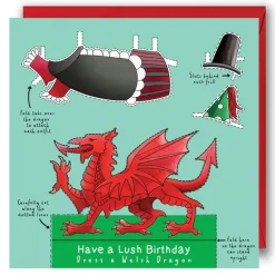 Yeti Greeting Cards|Crafts-Dress a Welsh Dragon Birthday Card