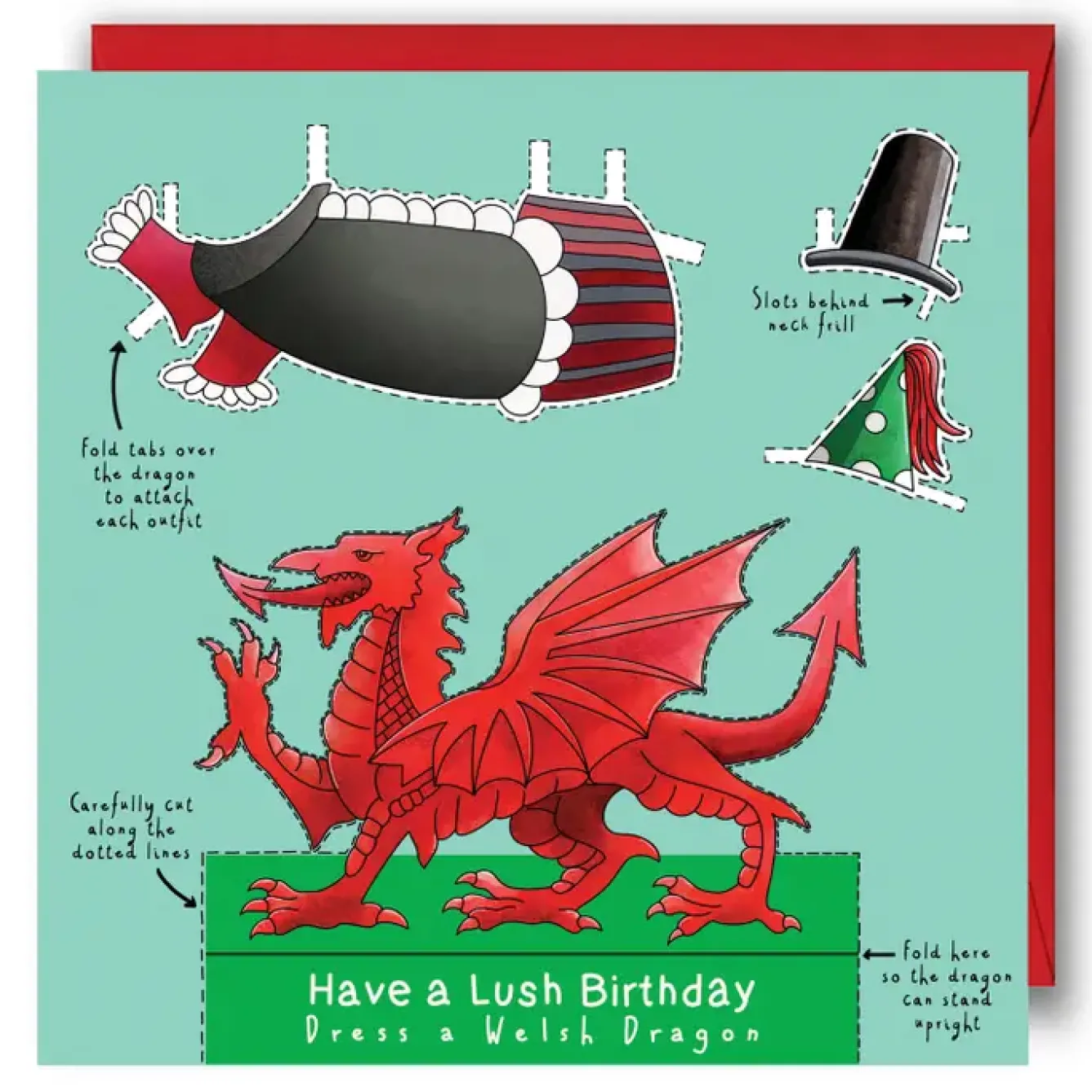 Yeti Greeting Cards|Crafts-Dress a Welsh Dragon Birthday Card