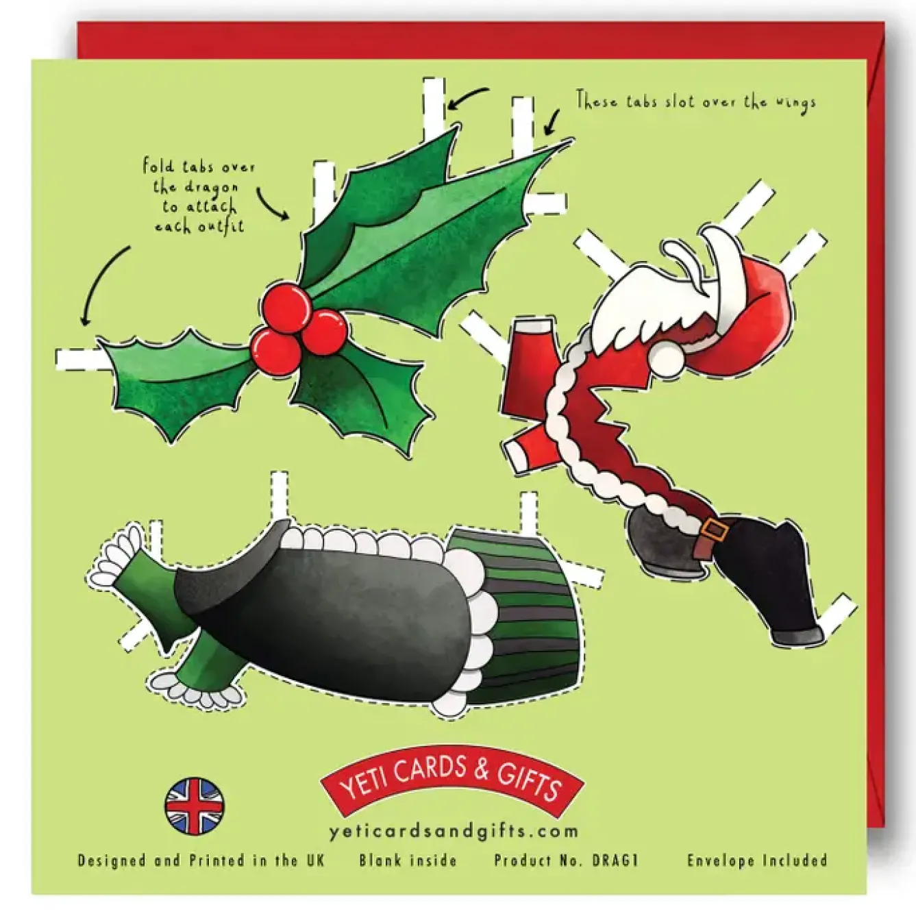Yeti Christmas|Greeting Cards-Dress a Welsh Dragon Christmas Card