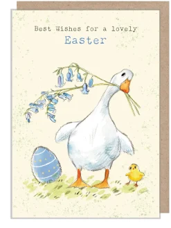 Paper Shed Design Easter|Greeting Cards-Duck with Bluebells Happy Easter Greetings Card