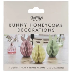 Ginger Ray Easter|Seasonal Decor-Easter Bunny Honeycomb Decorations