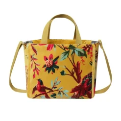 Earth Squared Bags Bags-Eden Mustard Botanical Velvet Tote Bag
