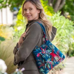 Earth Squared Bags Bags-Eden Teal Botanical Velvet Ava Bag