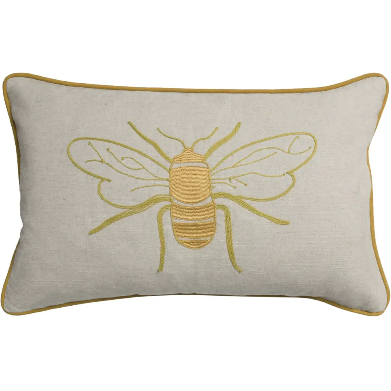 Sophie Allport Pillows & Throws-Embroidered Bees Linen Blend Pillow