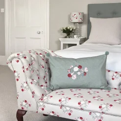 Sophie Allport Pillows & Throws-Embroidered Peony Cotton Pillow