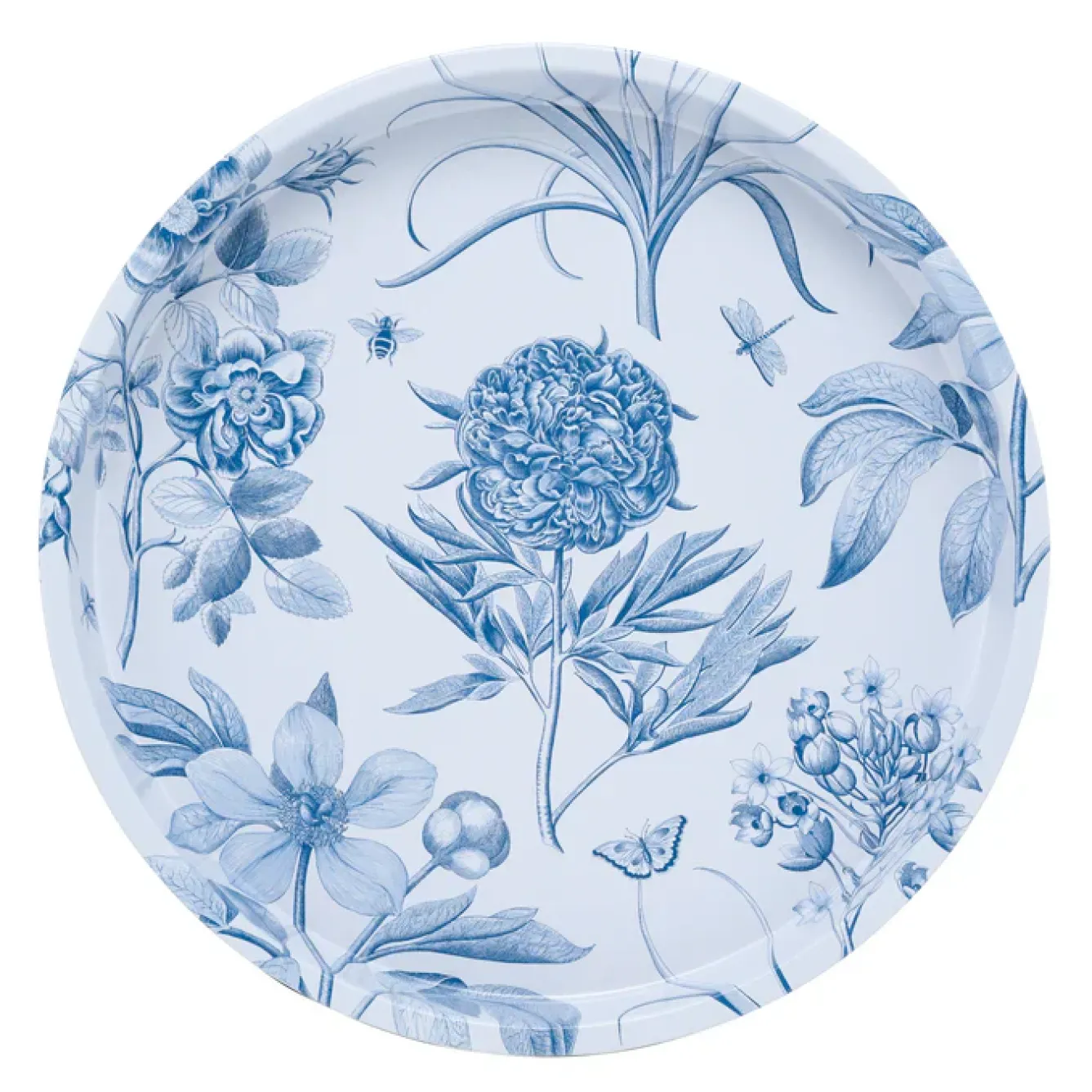 Sanderson Trays|Trays-Etchings & Roses Deepwell Tin Tray
